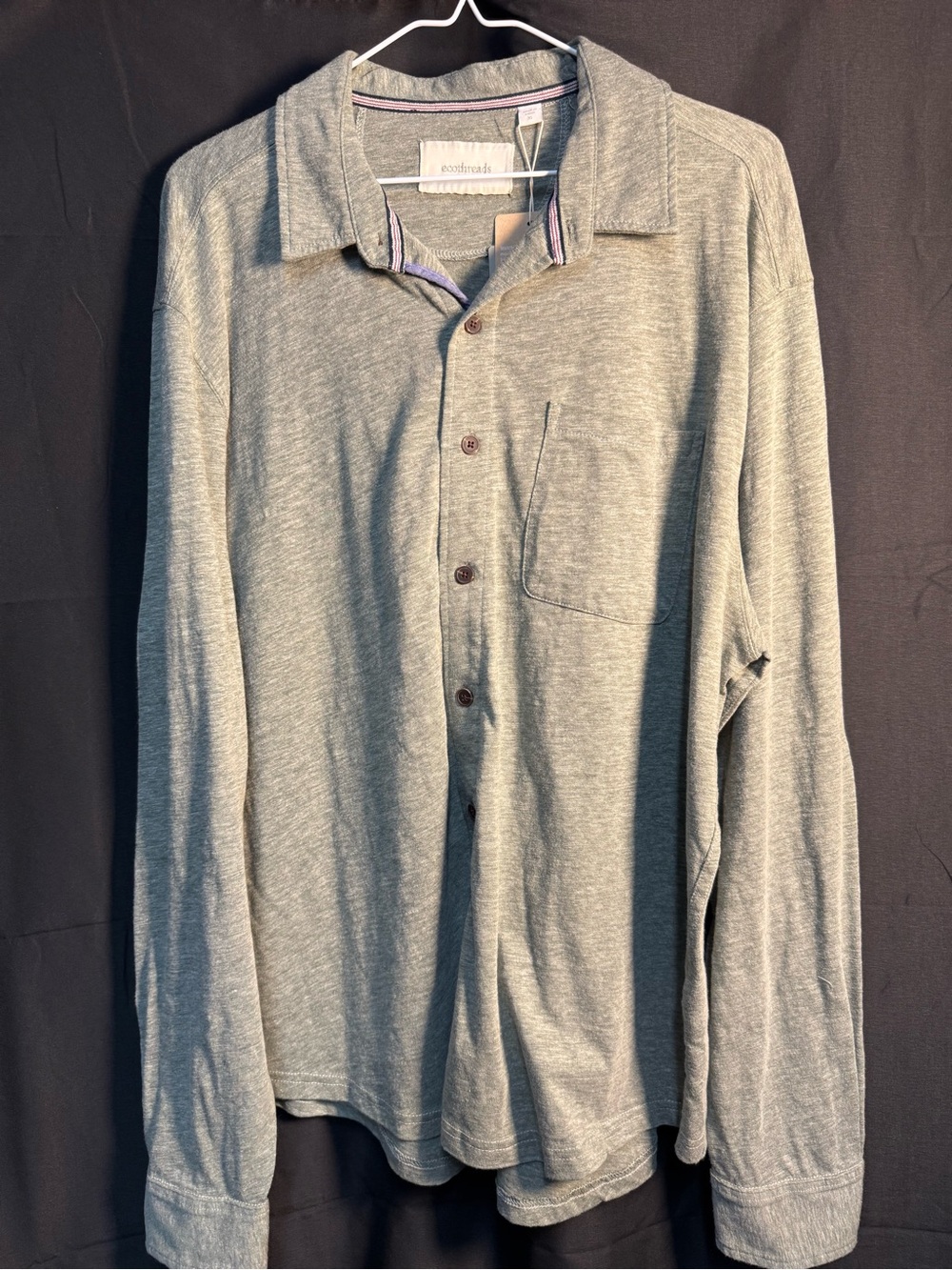 Casual Button-Down Shirt in Heather Gray - Lightweight Long Sleeve
